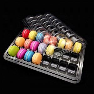 Vlastní velikosti macarons box 24 přihrádek čiré bonbóny balení boxy blistr box