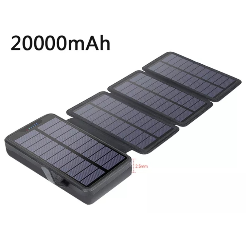 Venkovní vodotěsná bezdrátová přenosná mobilní baterie Rychlá nabíječka 1-5 externích solárních panelů skládací solární banka
