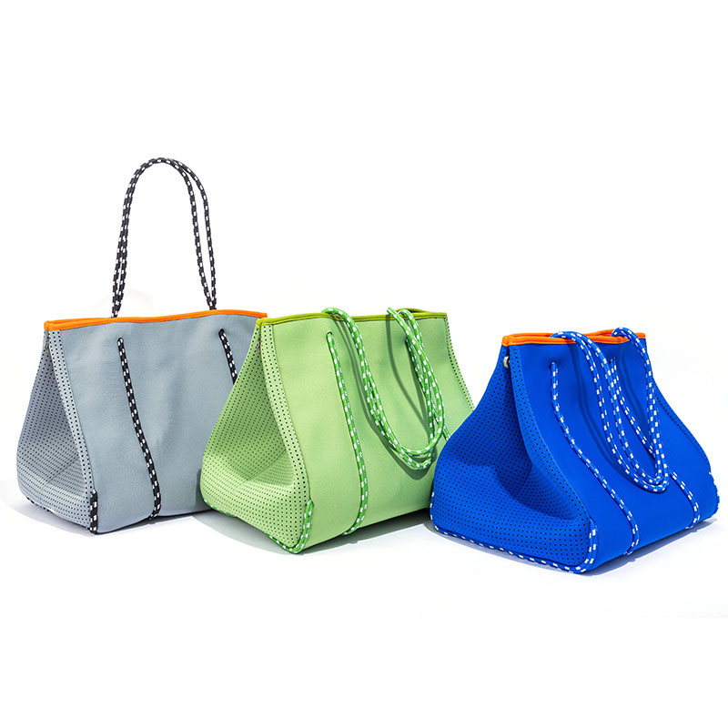 2021 Hot prodej perforovanáneoprenová taška plážová taška tote kabelky pro ženy