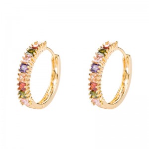 European and American Osobnosti přehnanénáměstí Zirkonnáušnicenáušnice žena čistá měď zlata pozlacené mikro-inloidnáušnicenáušnice velkoobchod