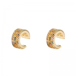 Nové European and American Men \'a dámské Ušní kostní klip měď mikro-inloid barva zirkonium jednoduché ucho ucho clip bez piercing hip-hopnáušnice