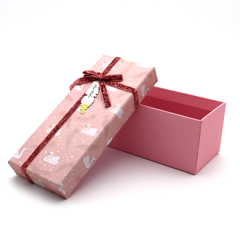 Zakázkový růžový černý tuhý papír balení rameno box s bowknot stuha družička dárkové krabičce a tašky
