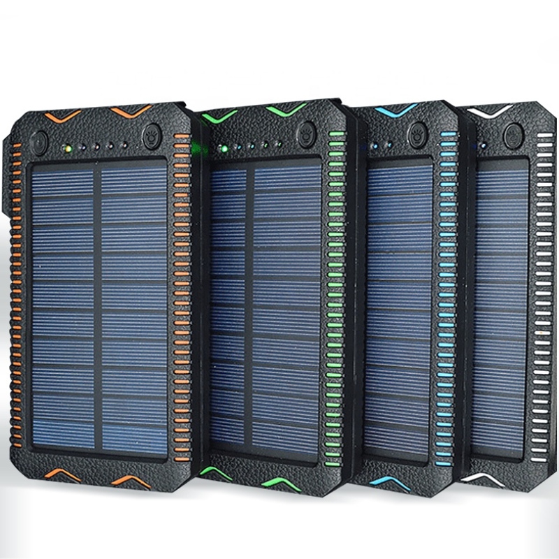 Vodotěsná solárnínabíječka baterie Bank Solar Power Bank 10000 mah Powerbank přenosný s Lumen LED venkovní povodňové světlo