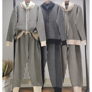 Módní volný čas Trend All-Match Qianbird-typ Pletený dvoudílný oblek 68015 \\\\