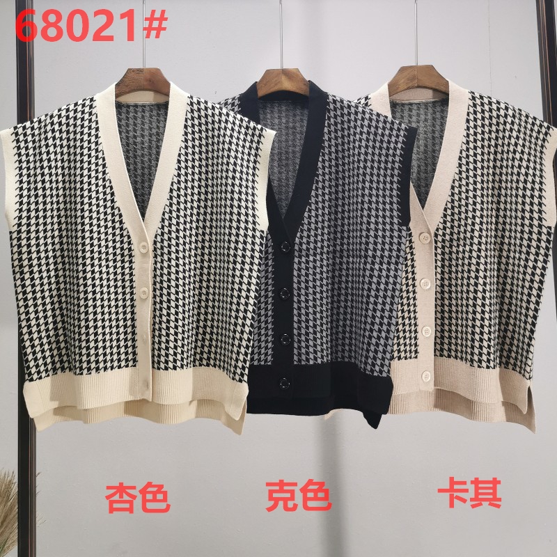 Módní trendy Všestranné pletení Qianbird-type Short vesta 68021n