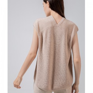 Přílivová móda Jednoduchý volný čas Joker Základní pletení Malá vesta V-krku 68053n