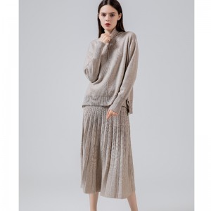 Módní trendy příležitostné všestranný vzduch pletené skládané sukně sada dvou kusů 69022n