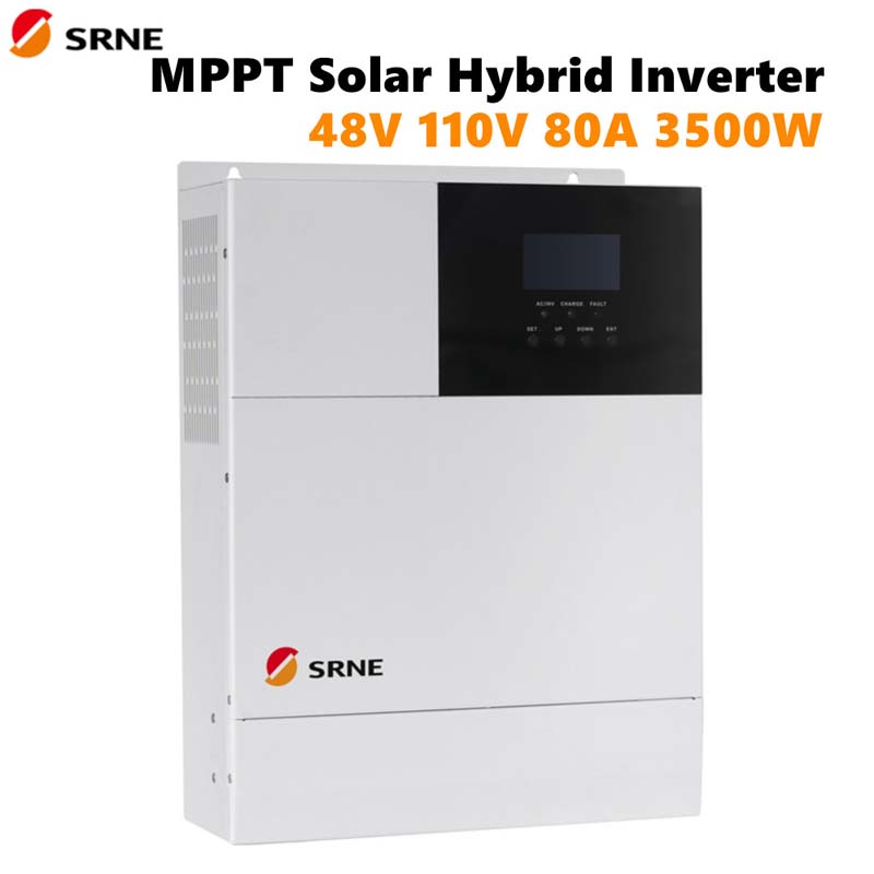 Srne MPPT Solární hybridnínáboj měniče 80A Controller Max 3500W Pure Sine Wave Inverter 48V 110V PV VTT 145V 50Hz 60Hz Off-grid