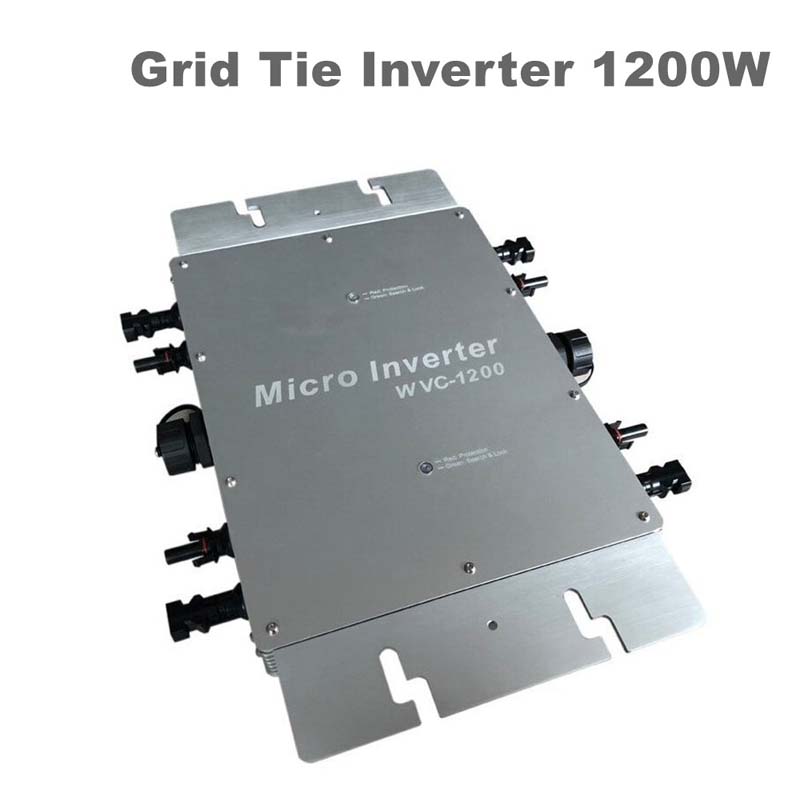 Pure Sine Wave Grid Tie Inverter 1200W 22V-50VDC 80-160VAC Vodotěsný IP65 Micro Invertor pro solární systém MPPT