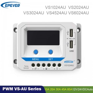 Epever PWM 60A45A30A20A10A Solárnínabíječka Controller 12V 24V Auto podsvícení LCD Solární panel Regulátor Dual USB ViewStar-Au série