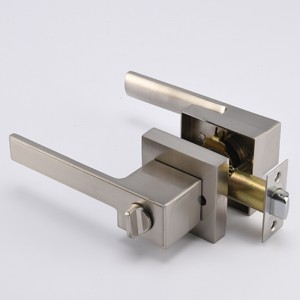 S7809 Současný čtvercový páka pro ochranu soukromí pro ložnicinebo koupelnu, knoflíky dveří bez klíčových zámků v saténuniklu