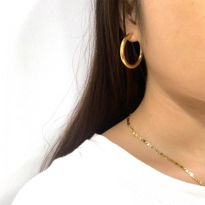 Nerezová ocel móda pozlacené pevnénáušnice