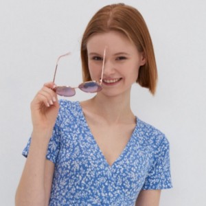 Mini délka zábal kolem výstřihu krátký rukáv květinové šaty