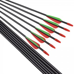 Elong venkovní 114478 ID5mm 28inch sklolaminát šipka zefektivnit TPU lopatka pro lukostřelbu cíl Sooting