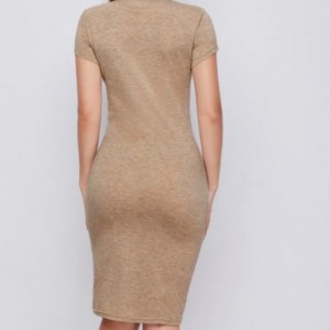 Pletené sexy šaty krátký rukávuk sukně