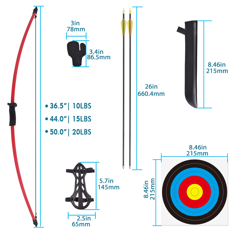 210038 Nika Archery 44inch 15lbs Youth Bow for Archer Outdoor&indoor Target Shooting