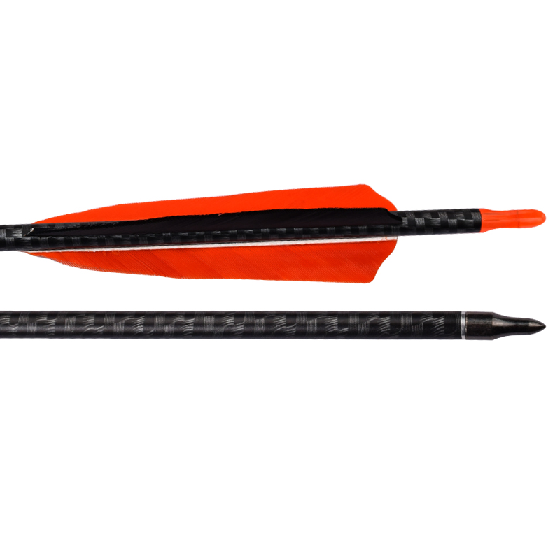 Elong venkovní 110245 ID6.2mm SP500 3K Carbon Arrow s peřím lukostřelba fotografování pomocí
