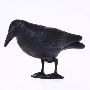 Guguluza stojí plný tělo Flocking Crow Decoy Lovecká plastová černá vrána Decoys Hallows