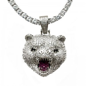 Hip-hop vykládaný zirkon přívěsek tygr přívěsek