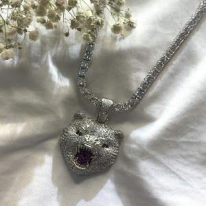 Hip-hop vykládaný zirkon přívěsek tygr přívěsek