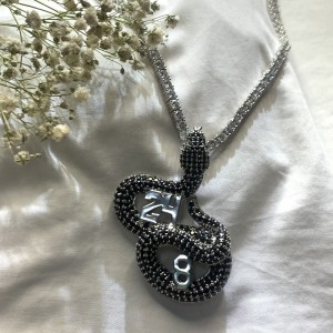 Jednoduchý hip hop šperky zlaté barvy kovový řetězec klíčeknáhrdelník krystal zvířecí had přívěseknáhrdelník