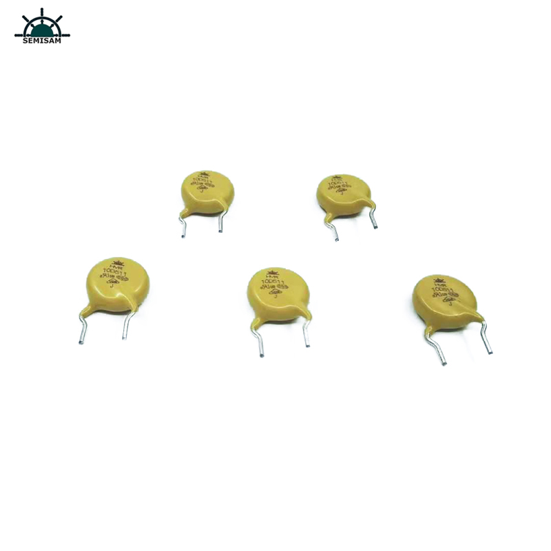 Čína Originální výrobce Pasivní elektronika komponenty, žlutý MOV 10mm HVR10D511K Oxid zinečnatý Varistor