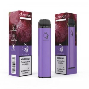GunnPod 2000 Puffs Předplněná jednorázová vape 1250mAh baterie E Cigarety Deivce 18350 8ml Vaporizer Starter Kit vs Elf Bar 20 FLAVS PEN POD POD PUFFPOD