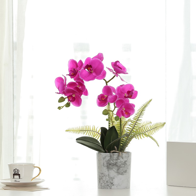 Hot prodej červené hrnkové umělé orchideje s vysokou kvalitou