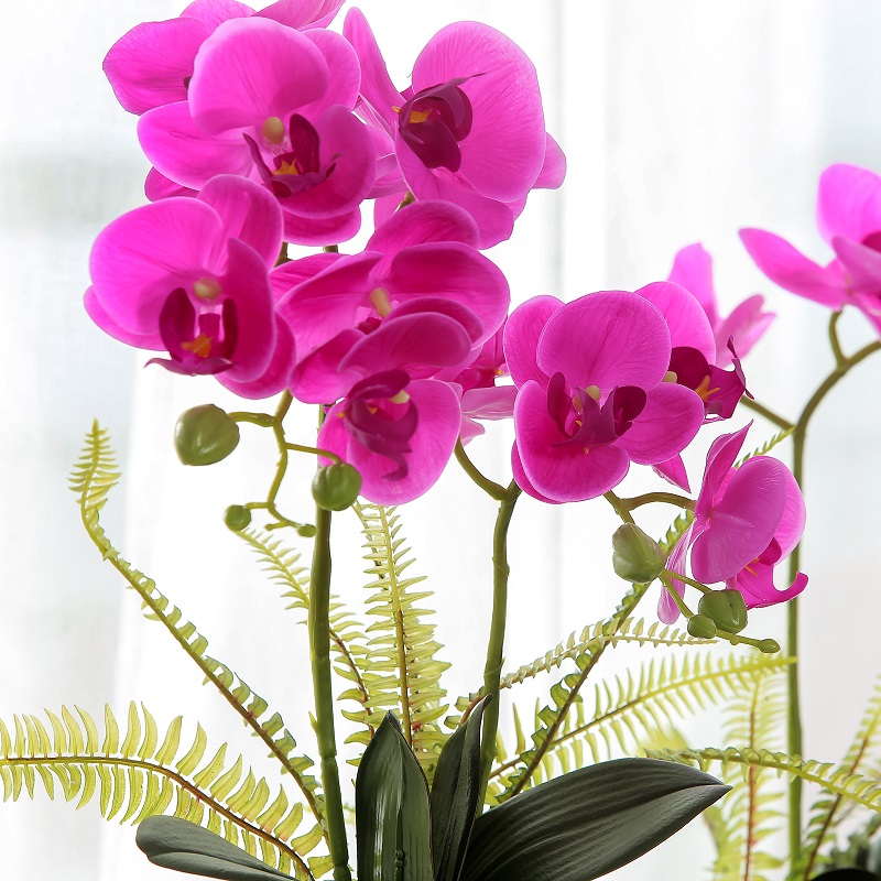 Hot prodej červené hrnkové umělé orchideje s vysokou kvalitou
