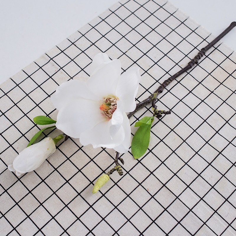 horký prodej jediný větev umělý hedvábný květ umělé magnólie květina pro svatební stůl zdobí