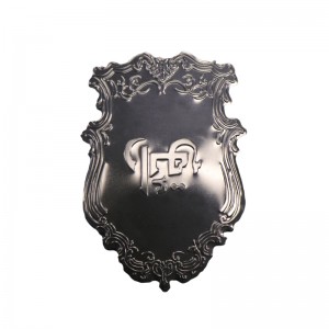 Kovový zlatý eloxovaný přizpůsobený hliníkový parfémnálepka