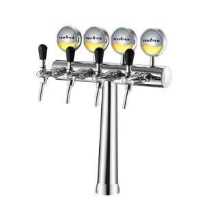 4 Way Brass Beer Tower s LED světlo s kohoutky