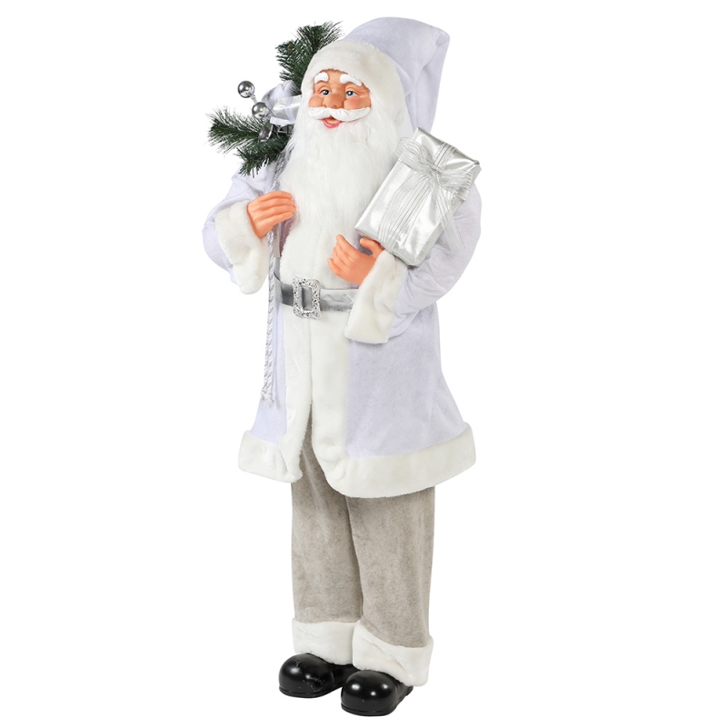 30 ~ 110cm Vánoční bílá stojící Santa Claus Dárková taška Ornament Dekorace Festival Holiday Figurine Collection Tradiční Xmas