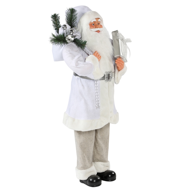 30 ~ 110cm Vánoční bílá stojící Santa Claus Dárková taška Ornament Dekorace Festival Holiday Figurine Collection Tradiční Xmas