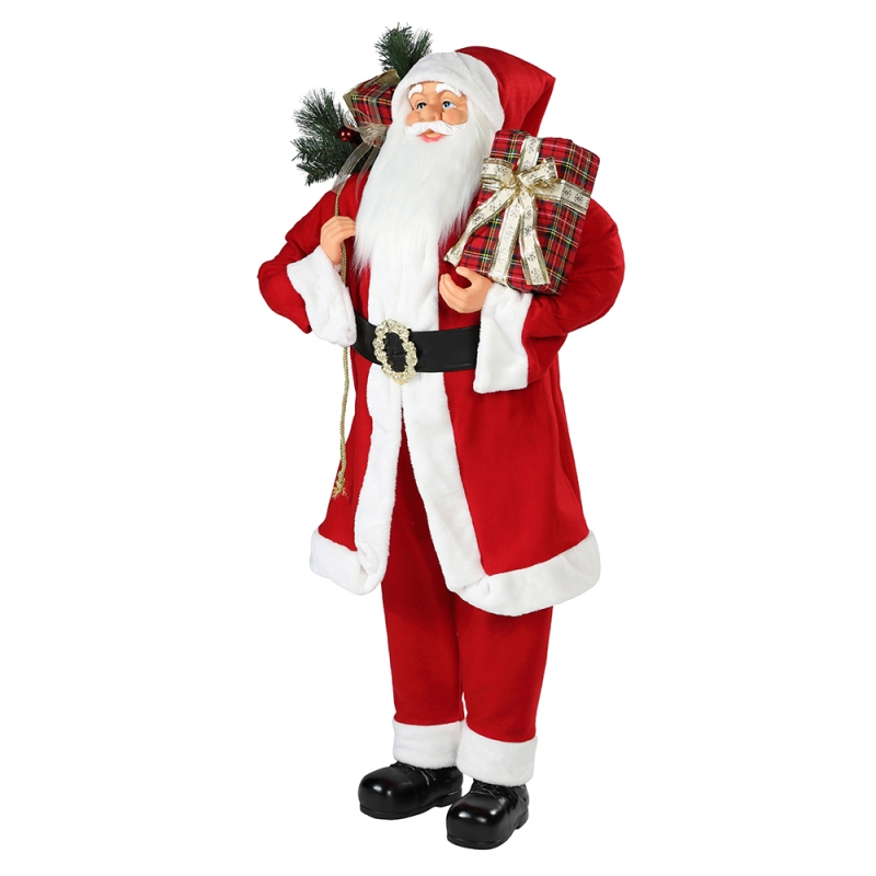 30 ~ 110cm Vánoční stojící Santa Claus Ornament Dekorace Festival Holiday Figurine Collection Tradiční Xmas IsPlay