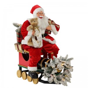 60.0cm Vánoční vlak Santa Claus s osvětlením Ornament Dekorace Festival Holiday Figurine Collection tradiční Vánoce