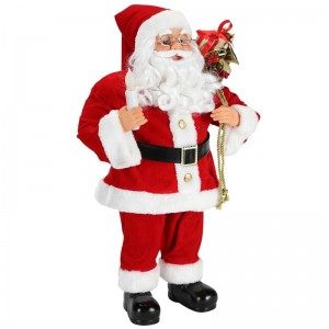 62cm Vánoční stojící Santa Claus s Svícen Ornament Dekorace Figurka kolekce Fabric Holiday Festival Xmas Plush