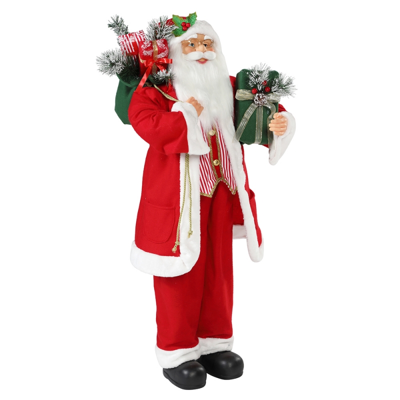 30 ~ 110cm Vánoční stojící Santa Claus s dárkovým taškou Ornament Dekorace tradiční Holiday Figurine Collection Xmas Series