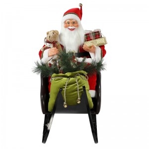 80cm Silm Sáně Santa Claus s osvětlením Ornament Vánoční dekoraceRadiční dovolená Figurka Collection