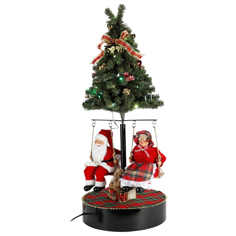 120 cm vánoční otočit strom santa claus s hudební ornament dekorace festivalu dovolená figurka kolekce tradiční