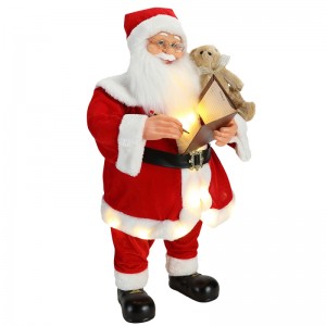 80 cm animované vánoční psaní Santa Claus s osvětlením hudební ornament dekorace tradiční dovolená figurka kolekce