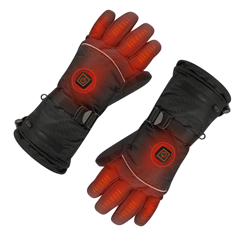 Chladné závodní topné rukavice pro muže, lyžování vyhřívané rukavice snastavitelnou přezkou