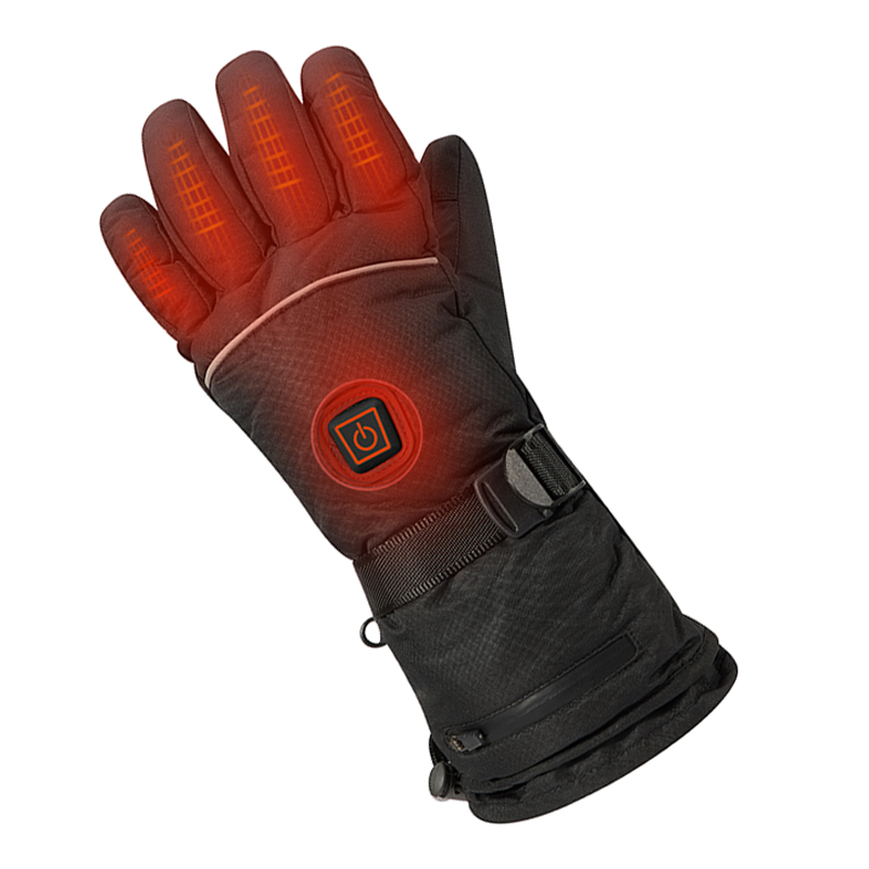 Chladné závodní topné rukavice pro muže, lyžování vyhřívané rukavice snastavitelnou přezkou
