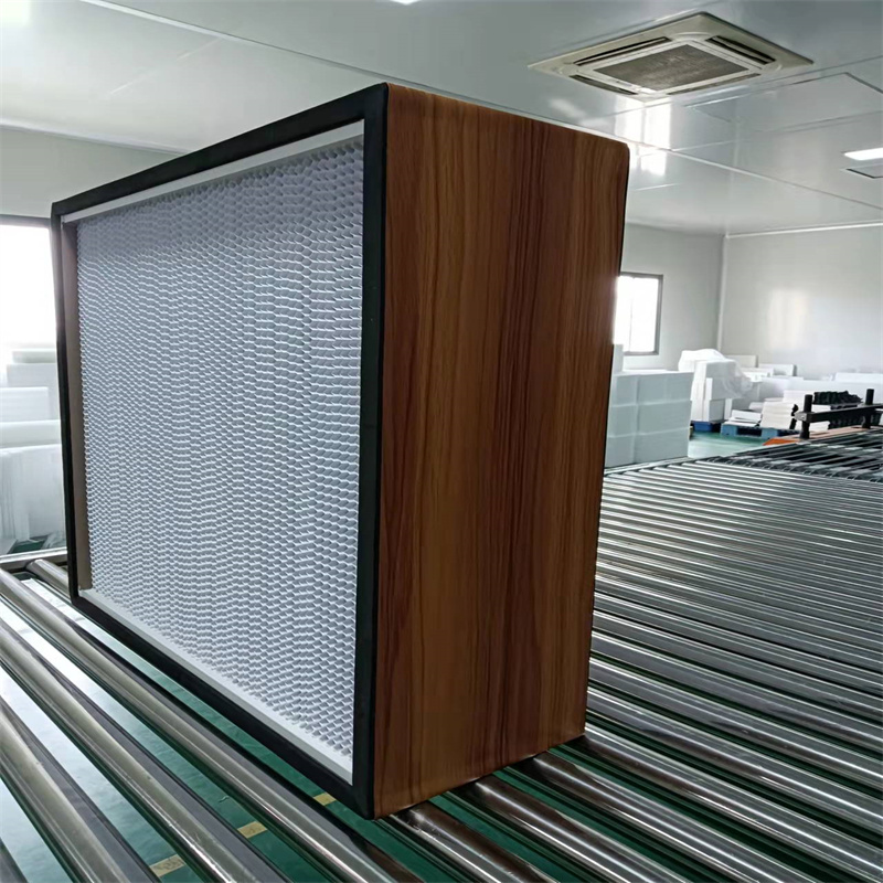 Dřevěný rám Vlastní čistý pokoj hluboký plást HVAC HEPA Panelový filtr s stabilní rychlost vzduchu