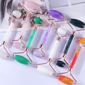 Roller Face Stumming Massager Lift Tool Pryskyřice pryskyřice obličeje Masážní válec Kůže Masáže Kosmetické péče V Tvarované dvojité hlavy