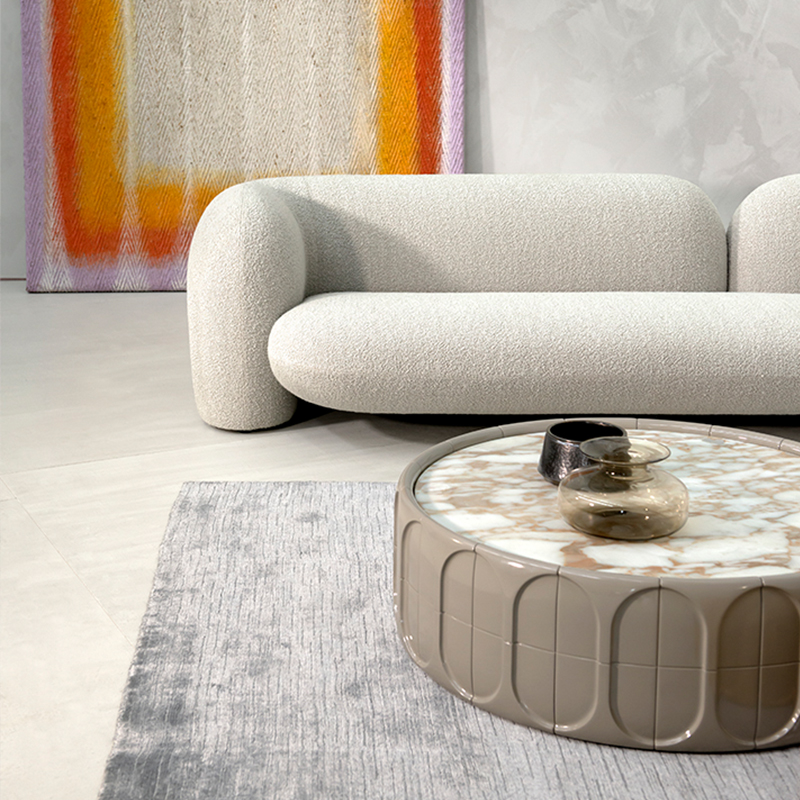 Moderní minimalistické šedé skleněné podklady Big kulatý přírodní mramornahoru Kávovarové stoly Obývací pokojnábytek
