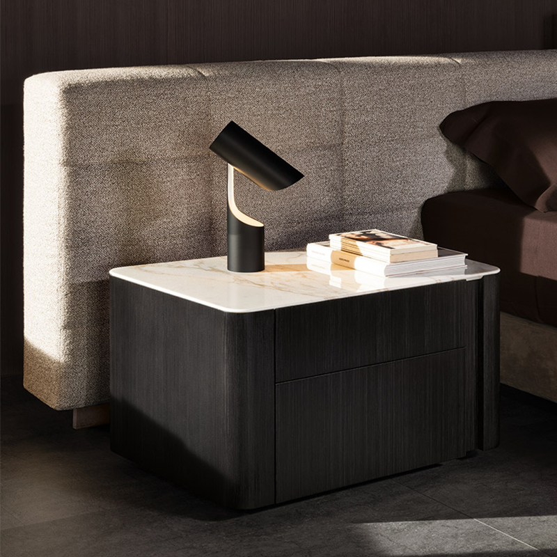 Vysoce kvalitní ozdobený italský hotel ložnice zásuvkanábytku Noční stojan Velvet Modern Luxury Bedside Table Noční stolky