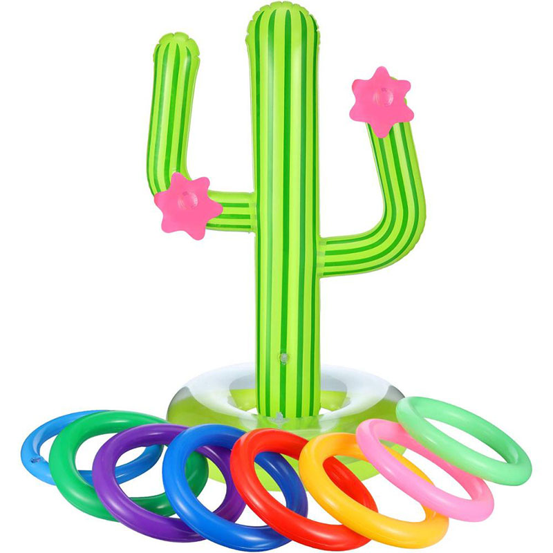 Nafukovací kaktus prsten házení herní sada plovoucí, kaktusová hra float