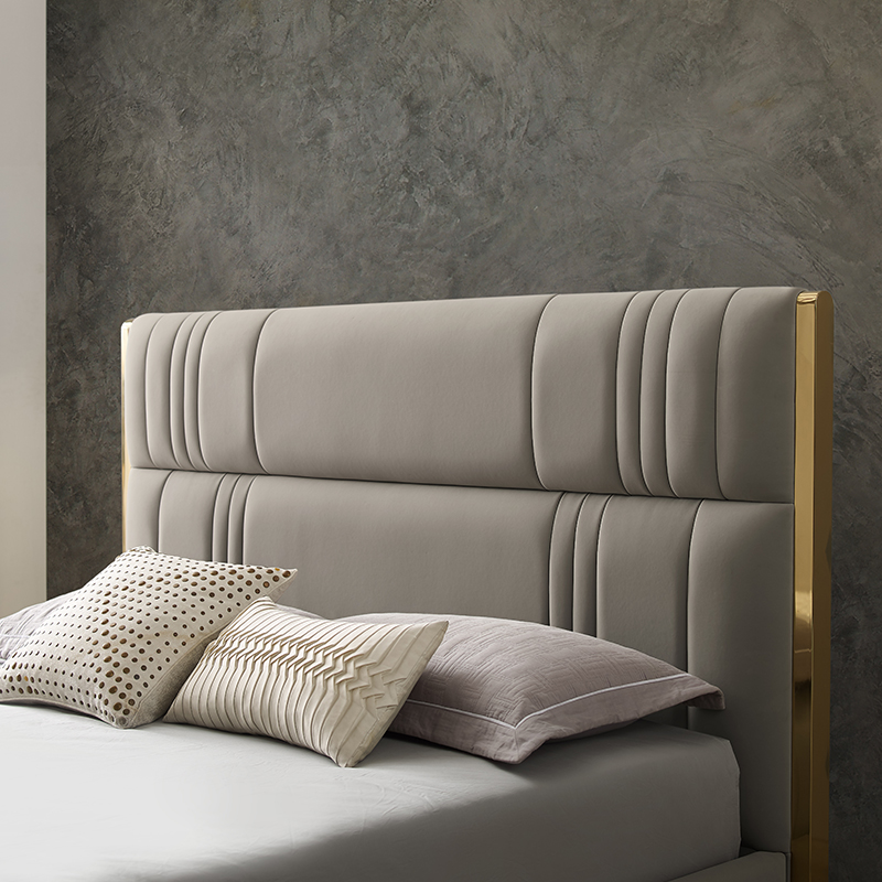 Italský hotel moderní kožená postel 1,8 m dvojitá luxusní postel King Velikost ložnicenábytek