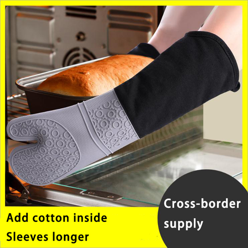 Tepelně odolné rukavice kuchyňské grilování pečení Potraviny silikonové anti-škálovací tepelné izolaci Silikonová trouba rukavice